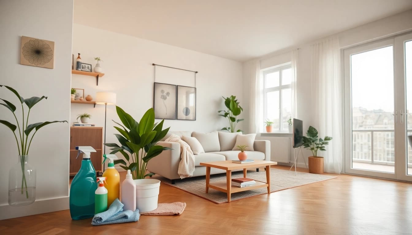 Effektiv hemstädning i stockholm med fokus på rengjord interiör och städutrustning.