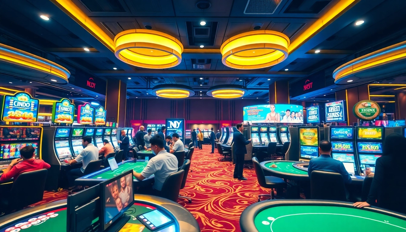 Engaging gaming scene at NOHU90 showcasing vibrant casino activities.