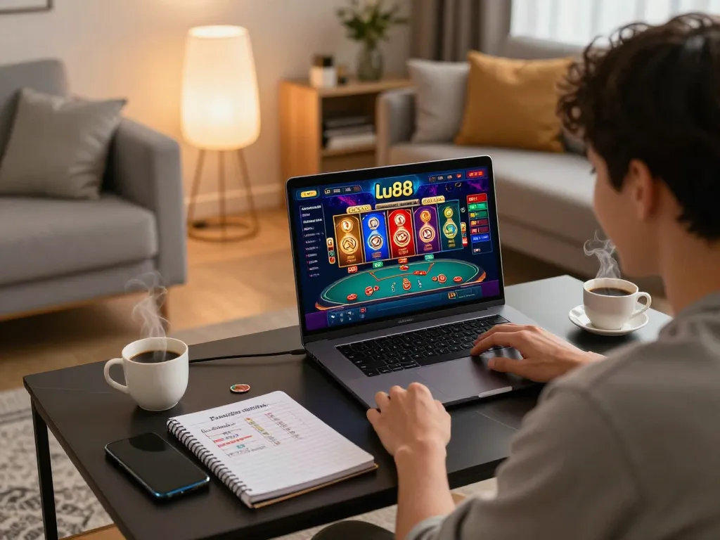 Engaging online gaming experience with lu88 gaming setup and player’s interactive gameplay.