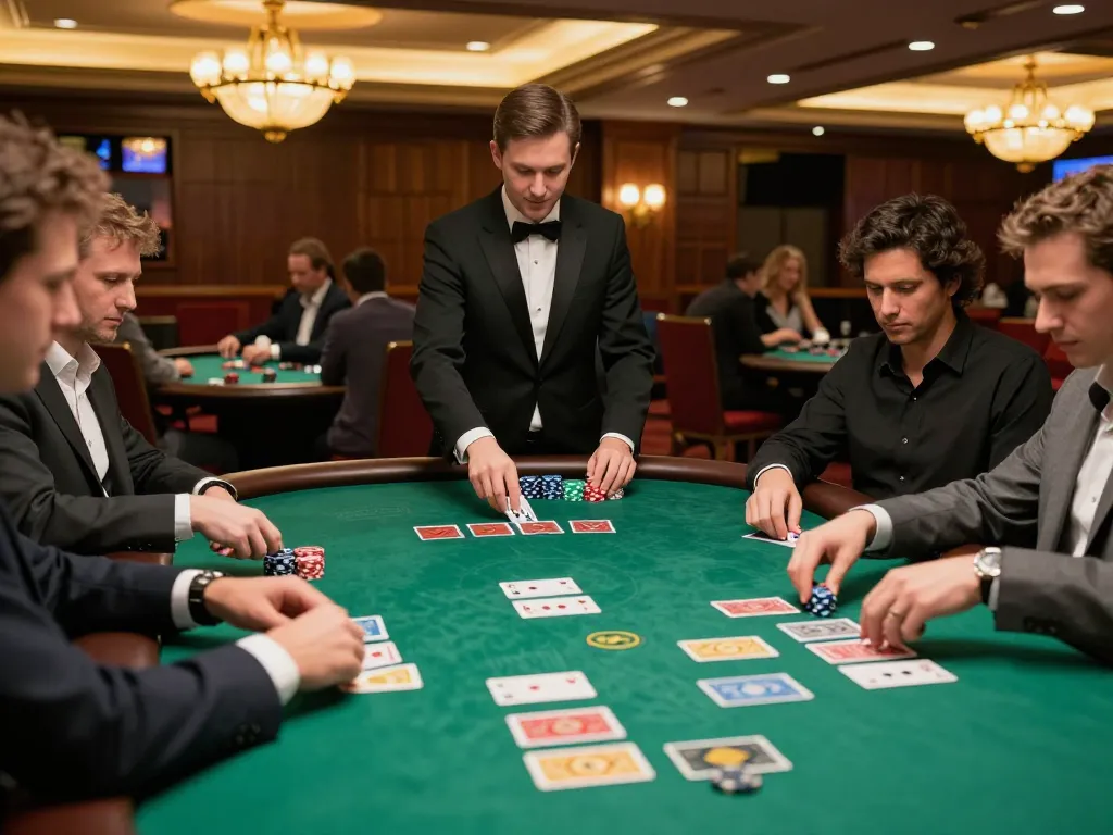 fun88 blackjack players making strategic decisions at a luxurious casino table
