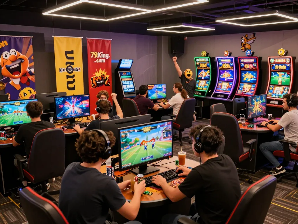 Exciting online gaming environment at 79King.com with diverse players enjoying fish shooting and sports betting.