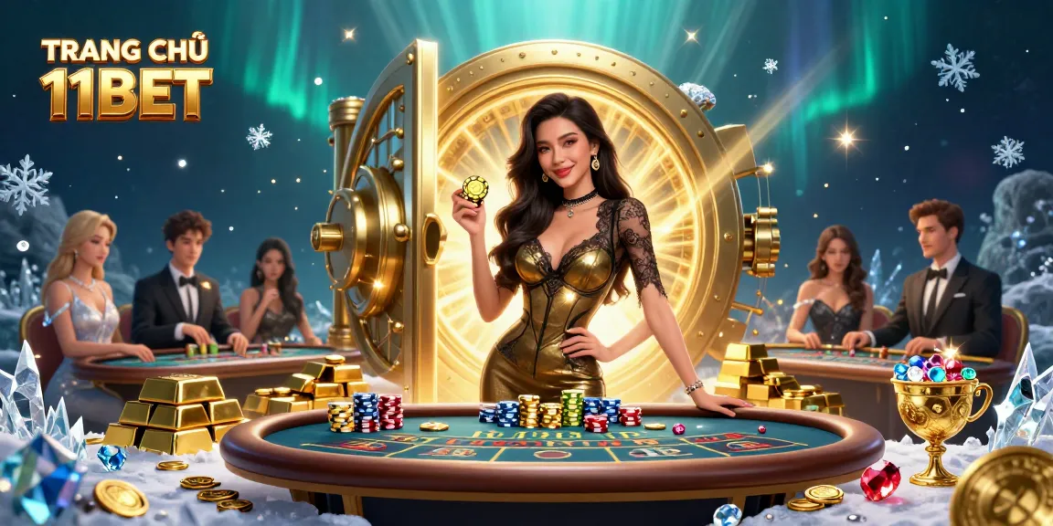 Experience the excitement of TRANG CHỦ 11BET with a glamorous Asian player at a baccarat table.