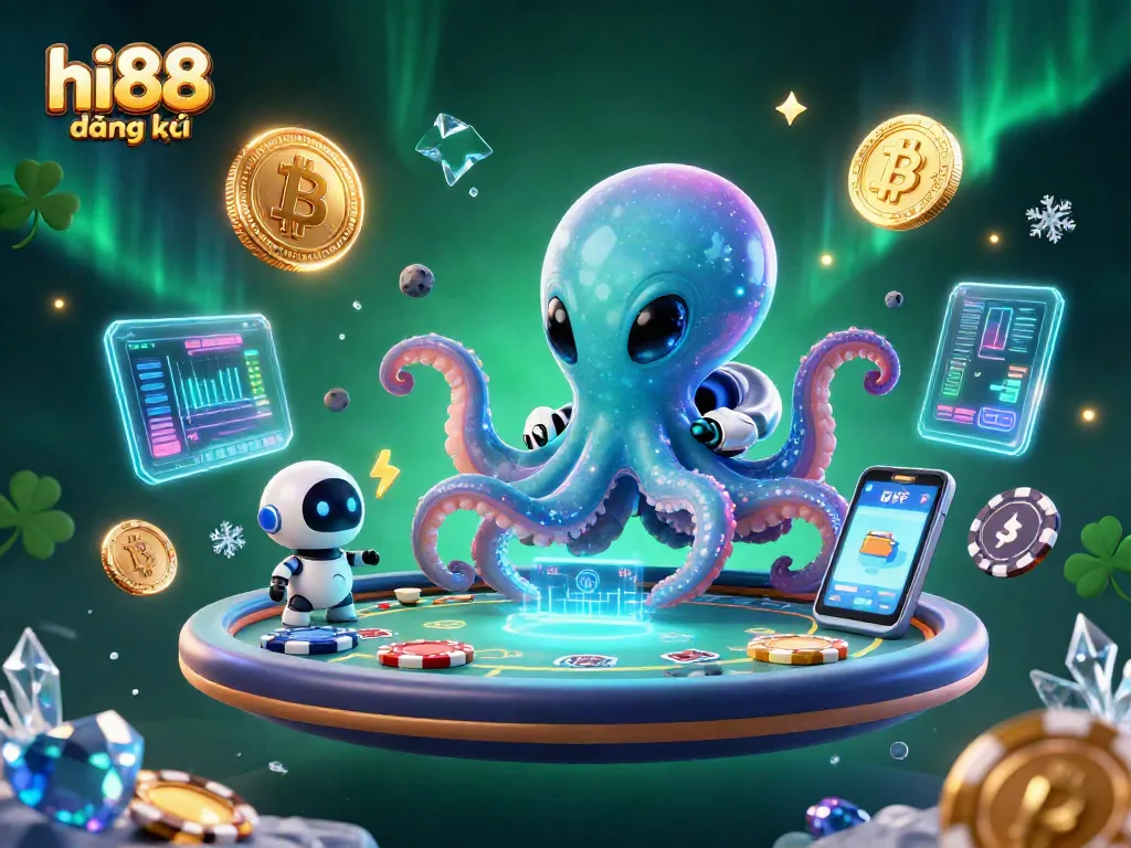 Engage in hi88 đăng ký with vibrant 3D alien-themed poker gaming illustration showcasing dynamic casino action.