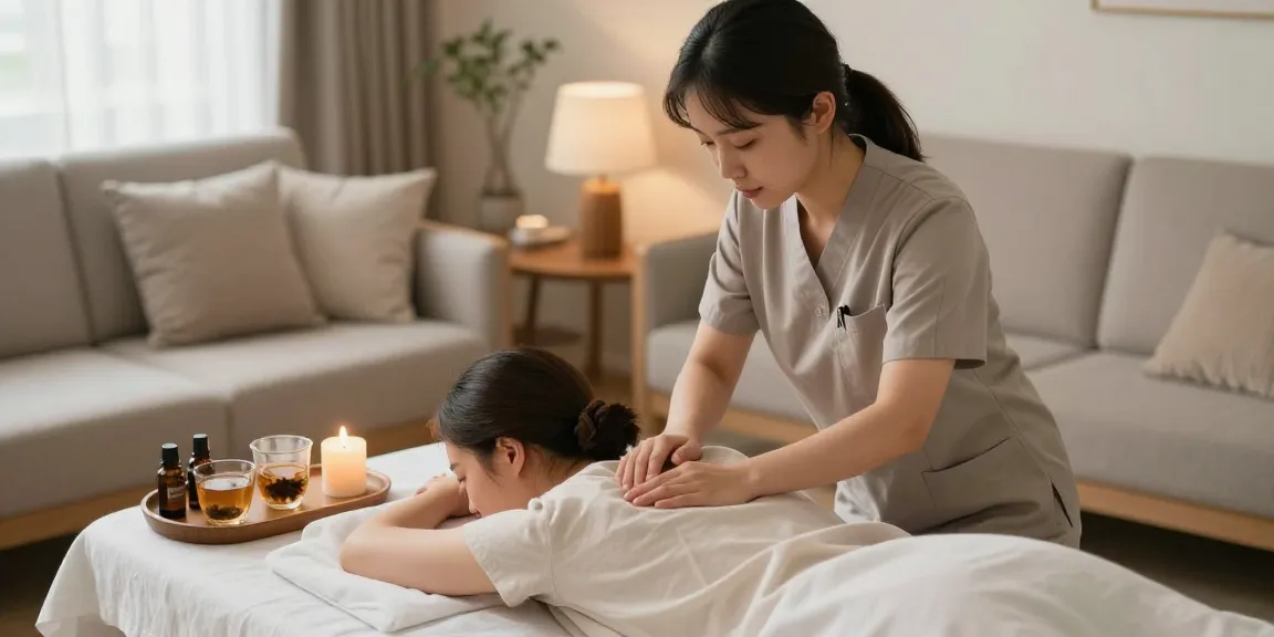 안양출장안마 therapeutic home massage with a professional therapist in a cozy and relaxing atmosphere.