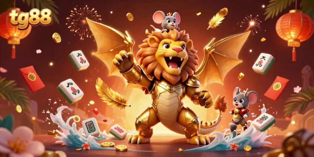 Experience thrilling gaming adventures with tg88 in this vibrant 3D casino illustration.