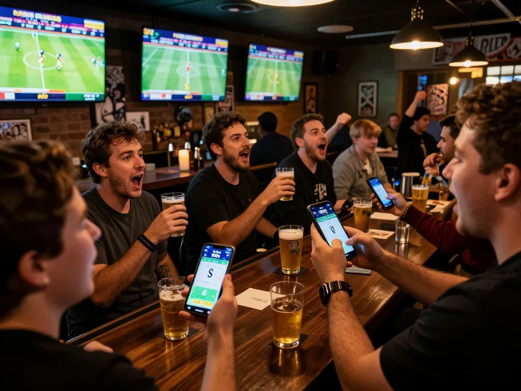 Patrons engaging in thrilling betting action on 88fc app during live sports events