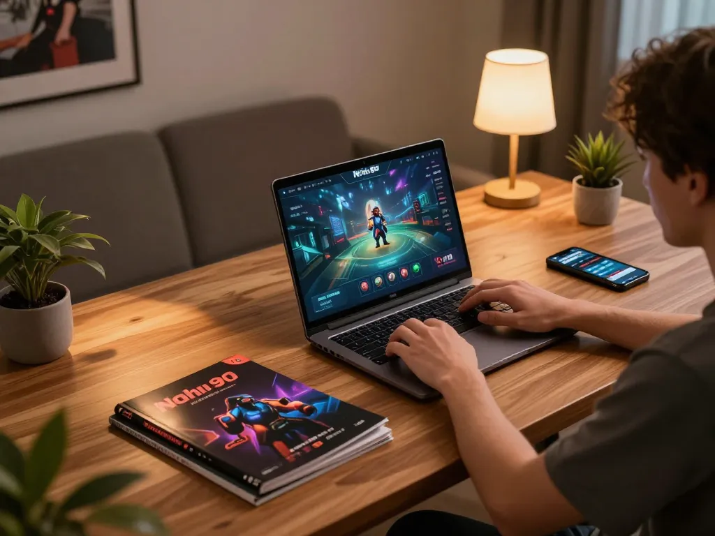 Nohu 90 online gaming experience with player engaged at home setup