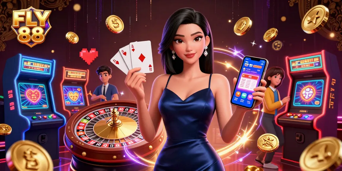 Experience the excitement of FLY 88 with live casino action, featuring vibrant game elements.