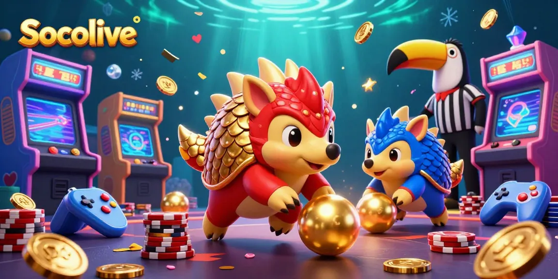 Socolive pangolins compete in an exciting casino game, showcasing vibrant visuals and immersive action.