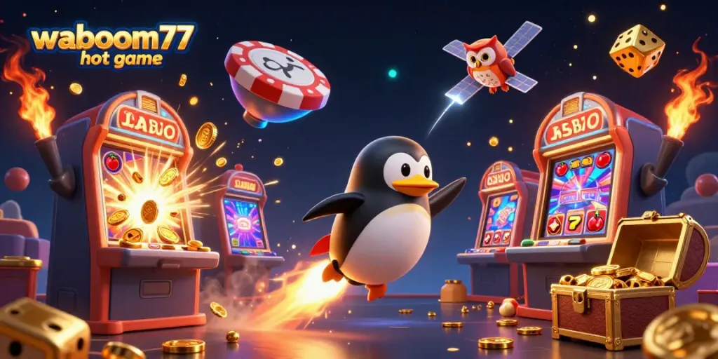 Experience the thrill of the waboom77 hot game with vibrant casino elements and dynamic scenes.