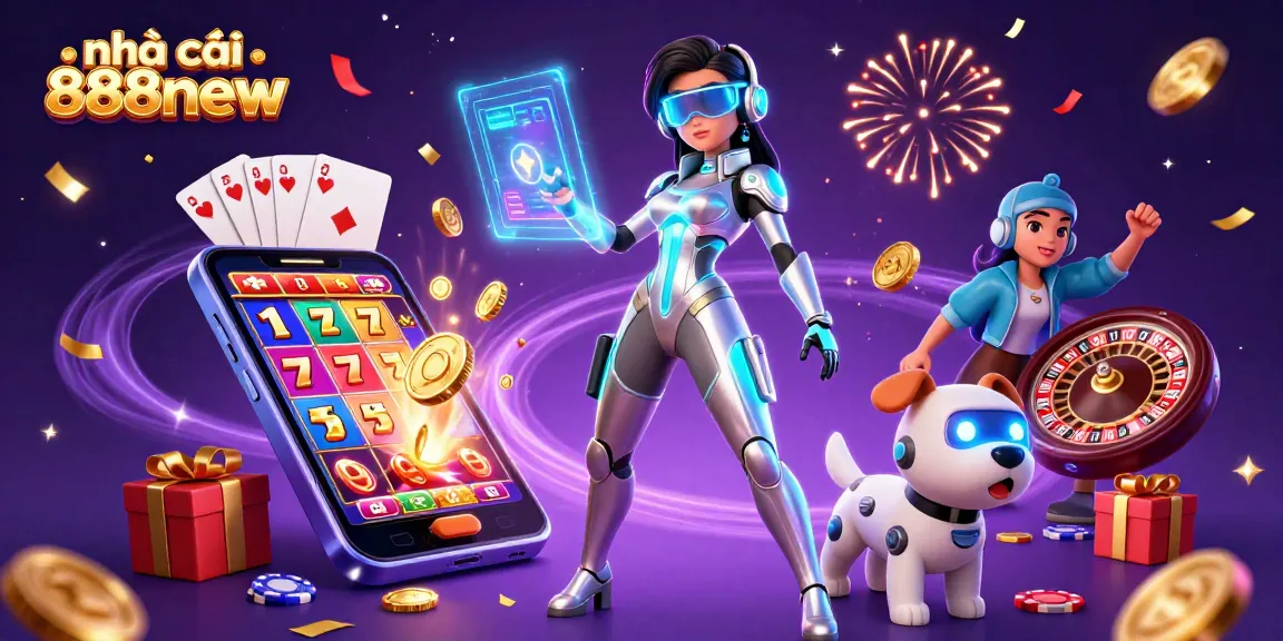 Experience the excitement of nhà cái 888new with vibrant casino elements and engaging characters.