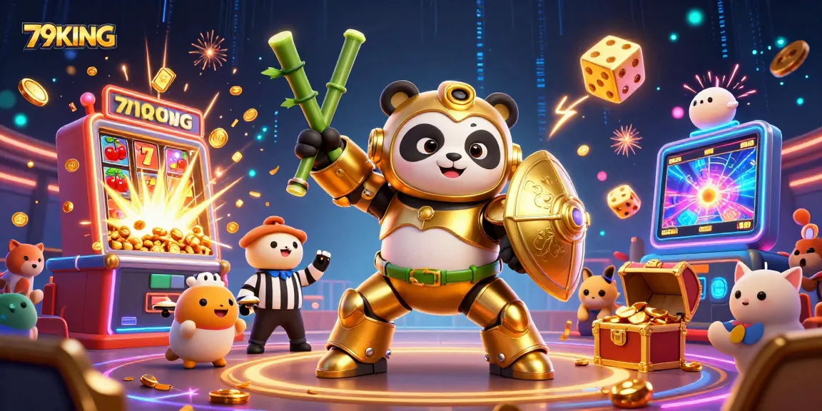 Experience exciting gaming with 79KING in a vibrant 3D casino scene filled with jackpot action.