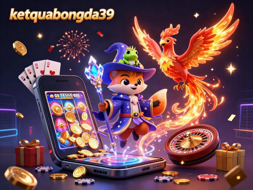 Experience the excitement with ketquabongda39’s magical casino adventure featuring a wizard fox, phoenix, and enchanting visuals.
