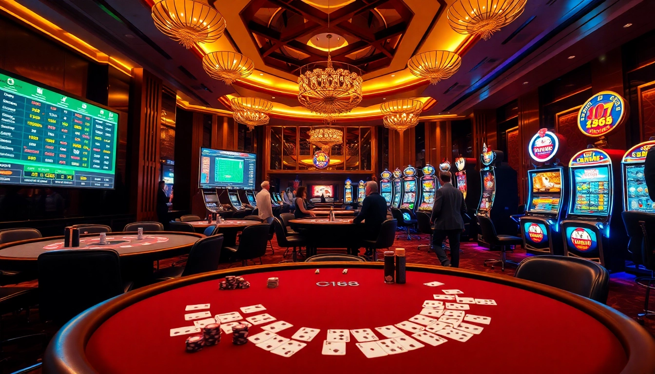 Experience thrilling online gaming at https://c168.works/, featuring luxurious casino tables and vibrant slots.