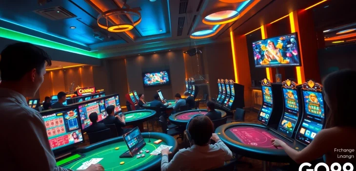 Experience GO99's thrilling online gaming environment with modern casino visuals.