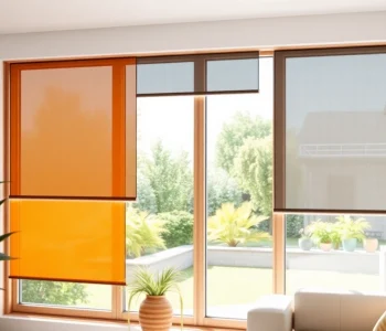 Installazione di zanzariere moderne su finestre in un'accogliente sala da pranzo.