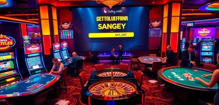 Action-packed betting scene showcasing nhà cái uy tín with vibrant casino elements.