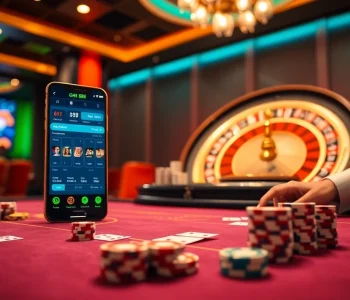 Engaging gambling atmosphere at GK 88 casino with poker chips and roulette wheel.