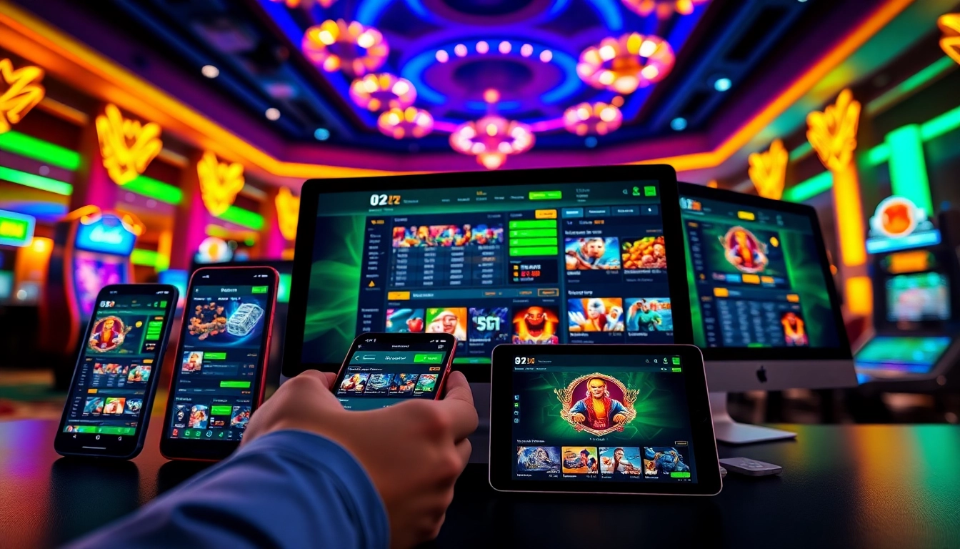 Online betting experience on 789bet platform across various devices, showcasing vibrant gaming.