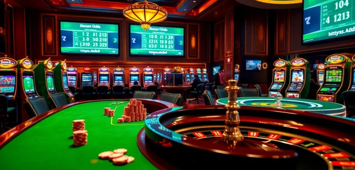 Experience thrill and excitement at https://kjc.ad/ with glamorous casino gameplay showcasing vibrant slot machines.