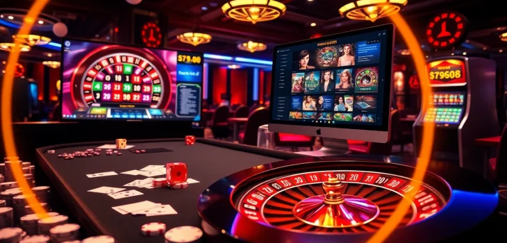 Experience thrilling casino action at https://sunwin.builders/, featuring poker chips, cards, and roulette wheels.