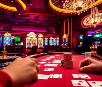 U888 online casino showcasing an exciting roulette table and vivid slot machines, emphasizing thrilling gameplay.