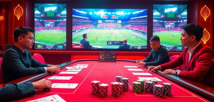 Engaging scene showcasing excitement in đá gà trực tiếp betting as players place high-stakes wagers.