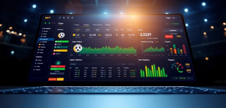 Tỷ lệ kèo nhà cái displayed on an interactive sports betting dashboard highlighting real-time updates and statistics.