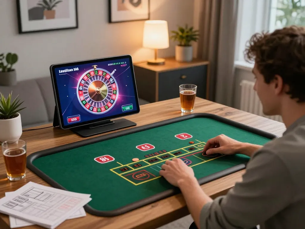 Engaged player enjoying Hit club online gaming while strategizing with notes