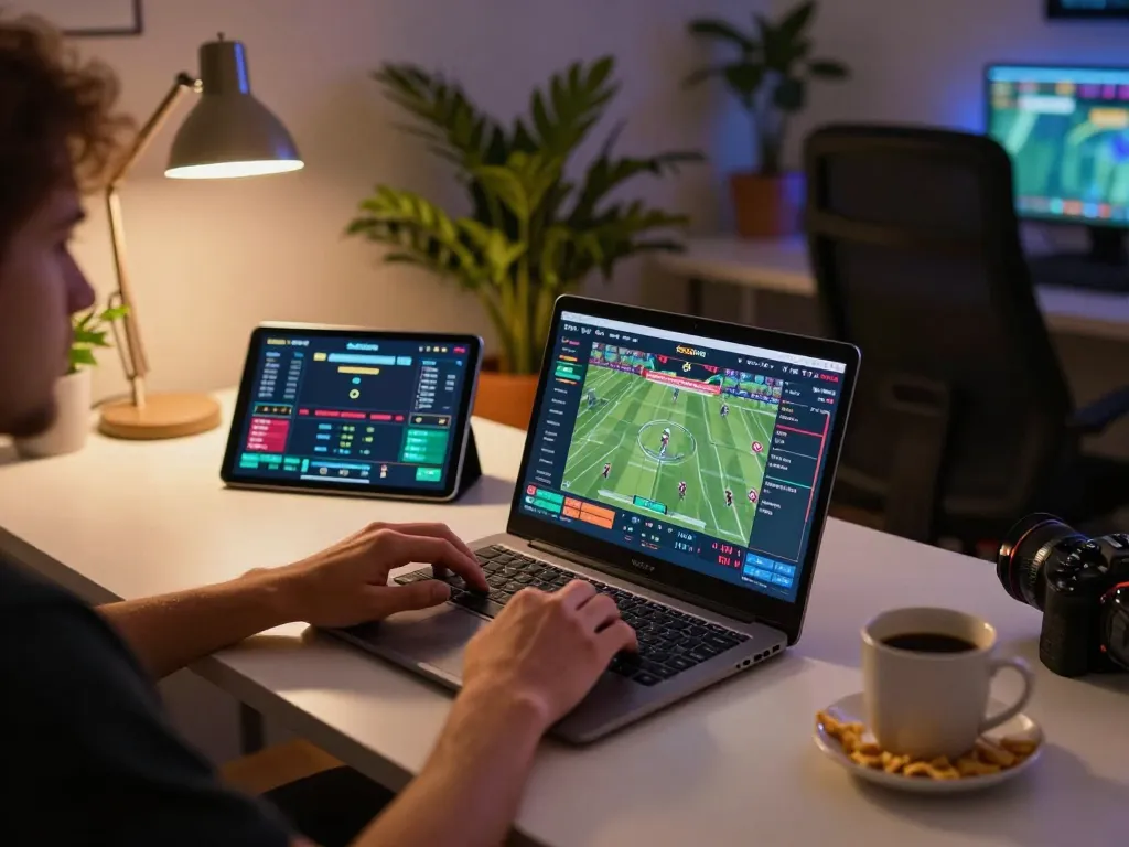 Socolive trực tiếp live sports betting experience on a laptop showcasing dynamic gameplay.