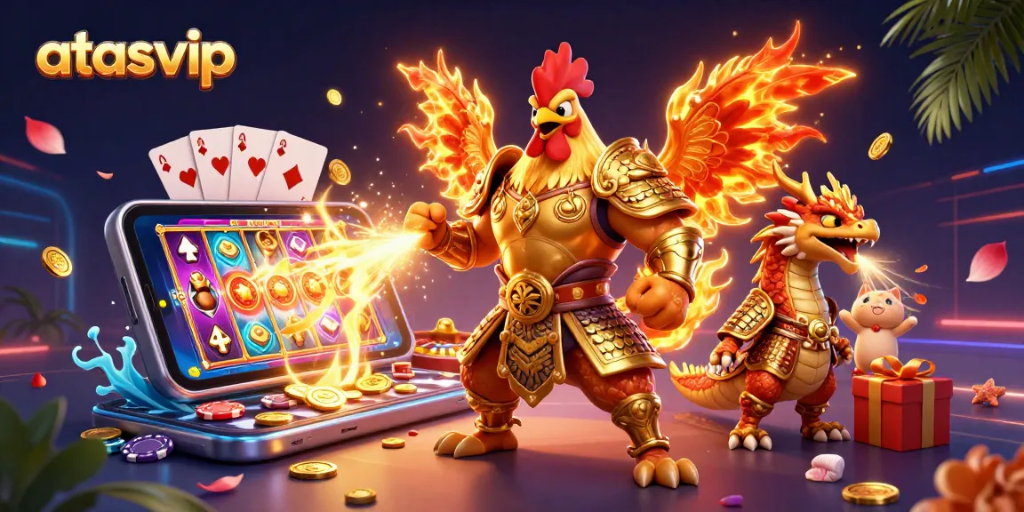 Engage with exciting gaming at atasvip featuring dynamic characters and vibrant casino elements.
