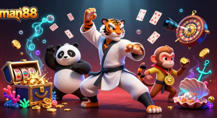 Experience thrilling games at man88 with vibrant casino characters and dynamic action!